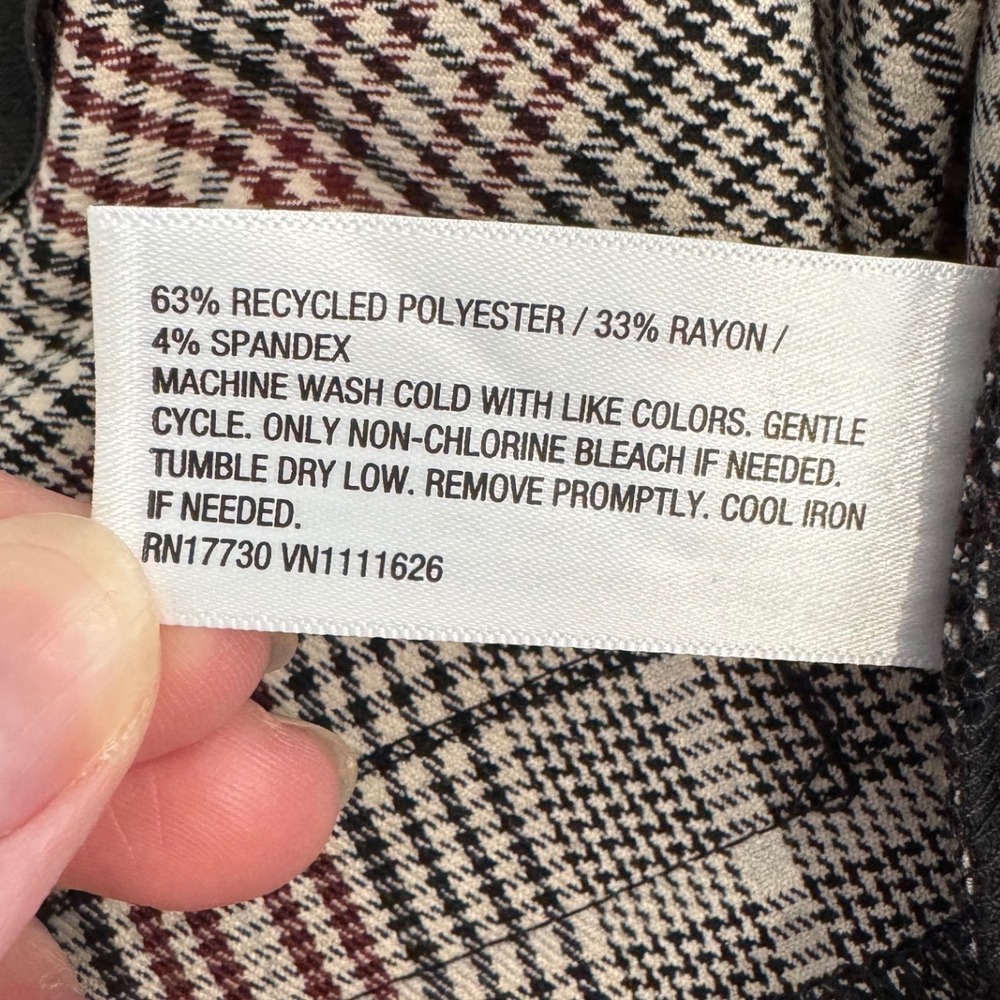 NWT Ava & Viv Plus Size 22 Plaid High Rise Ankle Pants Comfort Stretch Fall Work - Picture 7 of 7